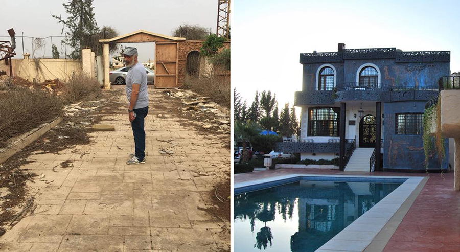 بالصور/ الممثل السوري أيمن زيدان ينشر صوراً لمنزله في سوريا &quot;قبل وبعد&quot;...&quot;كنت أعتقد أنه سيكون ملاذي لما تبقى من العمر&quot;