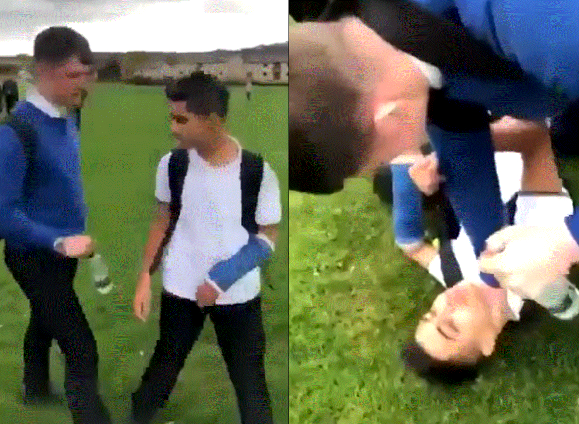 بعد انتشار فيديو التنمر على الطالب السوري في بريطانيا...الشرطة تحاكم الشاب البريطاني المعتدي والاسباب عنصرية