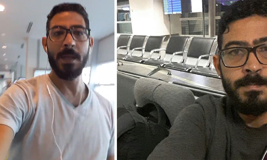 تماماً كقصة فيلم أميركي شهير...شاب سوري عالق في مطار كوالالمبور منذ 30 يوماً...يعيش على كرسي المطار!