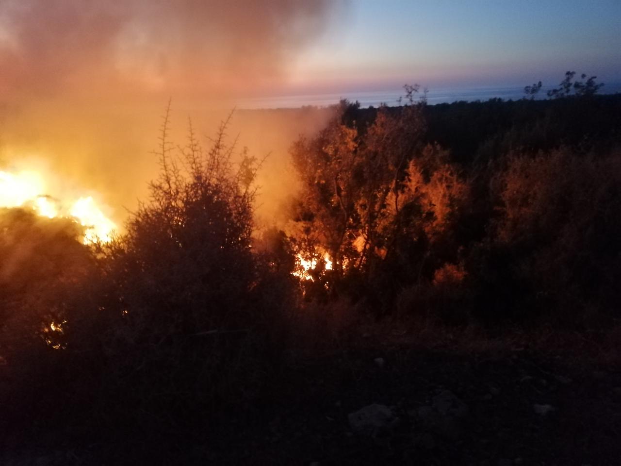 ​حريق شب في نفايات طبية مرمية عشوائيا في منطقة الحريشة... وشبان يعملون على إخماده