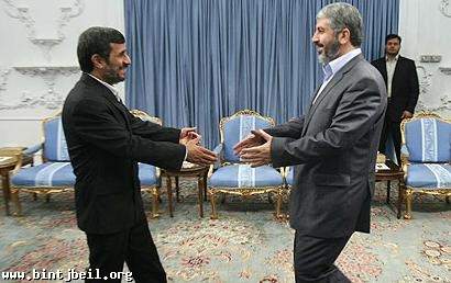 احمدي نجاد استقبل مشعل في طهران 