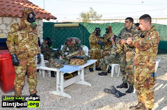 الكتيبة الإيطالية تنظم دورة تدريبية للجيش اللبناني لمواجهة مخاطر النووي، الجرثومي والبيولوجي  .  