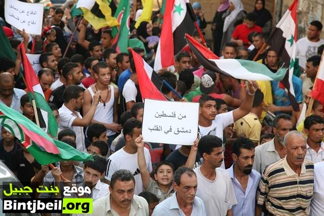 مسيرة في مخيم برج الشمالي في صور استنكارا لاي عمل عسكري ضد سوريا 