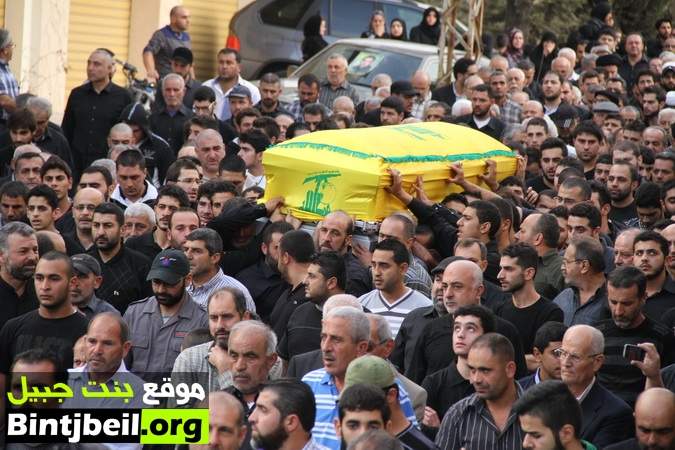 حزب الله شيَّع  الشهيد المجاهد علي رضا حجازي بمأتم حاشد و مهيب