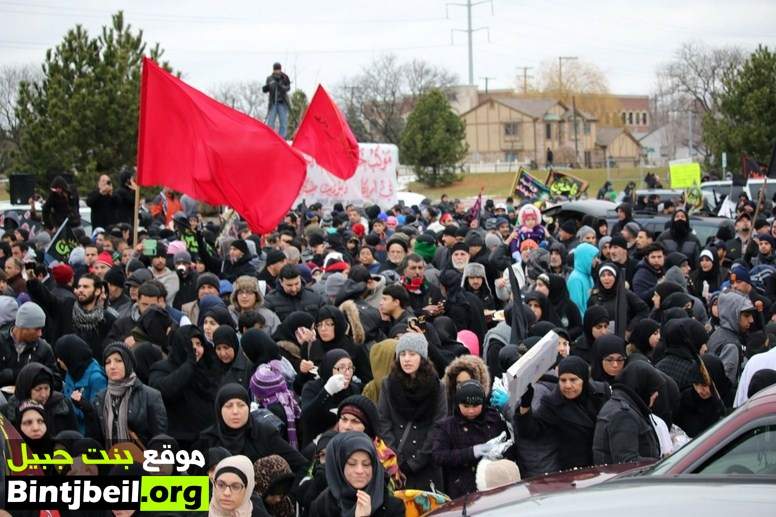 مسيرة حسينية في ذكرى اربعين الامام الحسين (ع) في مدينة ديربورن الامريكية 