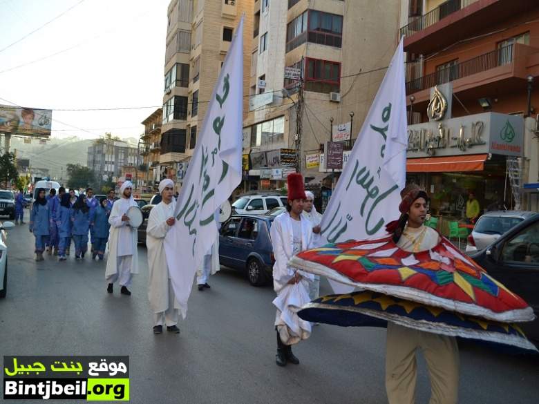 مسيرة راجلة في مدينة النبطية في ذكرى ولادة النبي الأعظم محمد (ص)