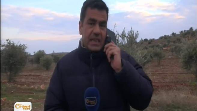 بالفيديو.. لحظة سقوط صاروخ على مراسل تلفزيوني في سوريا! 