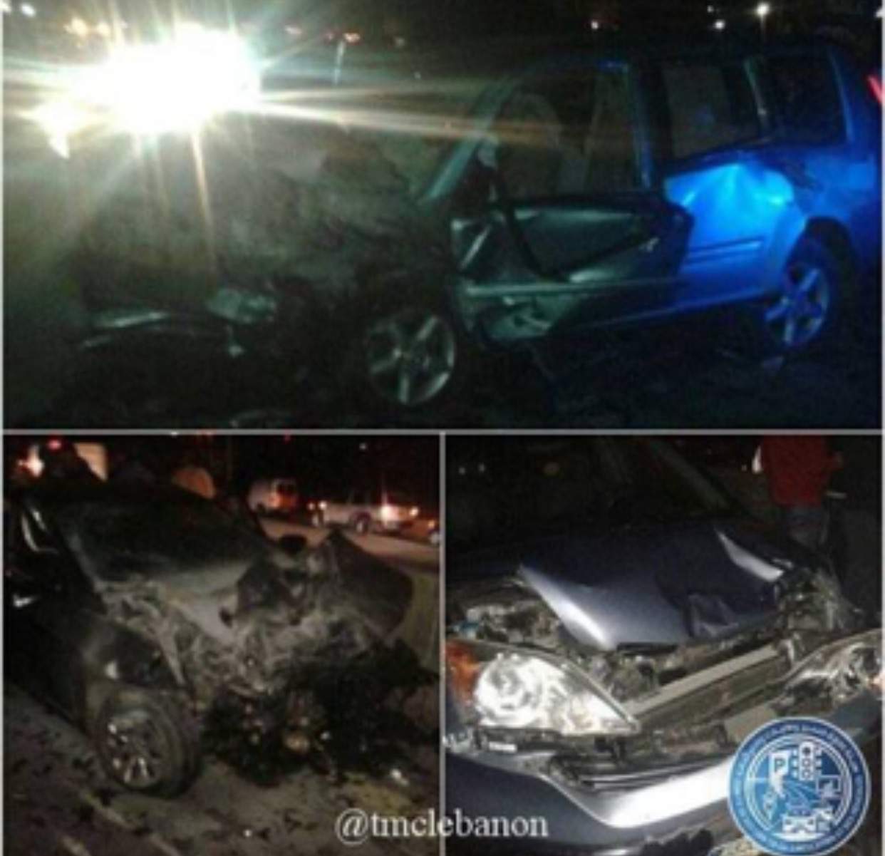 بالصورة: قتيل و 6 جرحى نتيجة تصادم بين 3 سيارات على اوتوستراد خلدة