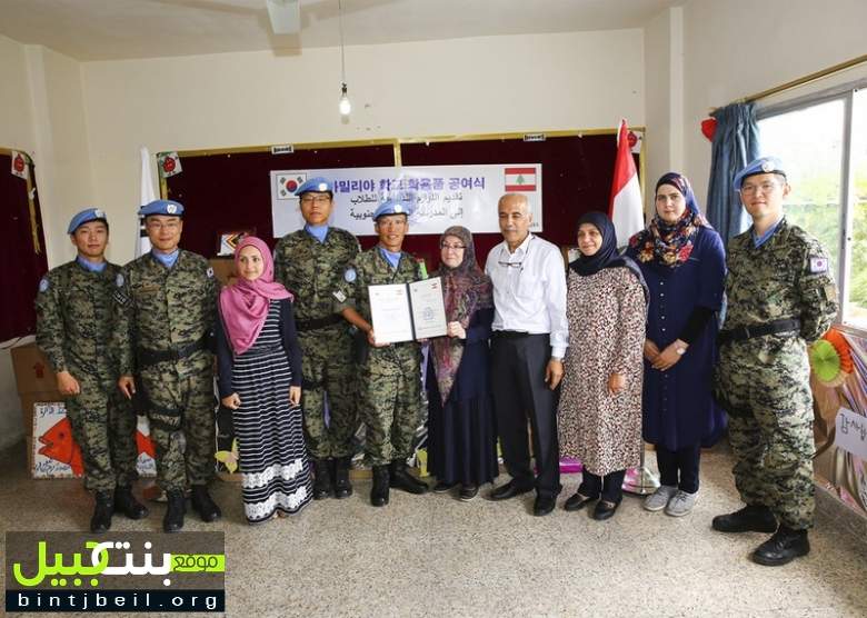 هبة من اليونيفيل الكورية لمدرسة العاملية الجنوبية في العباسية_قضاء صور&rlm;