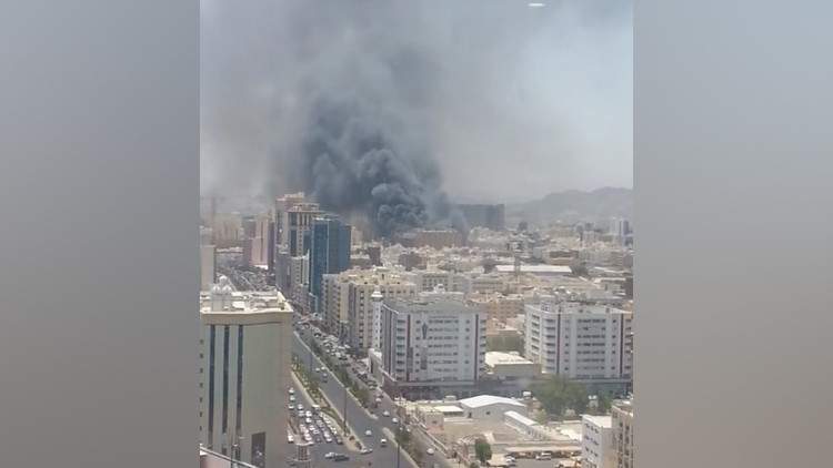 حريق ضخم في فندق بمكة المكرمة