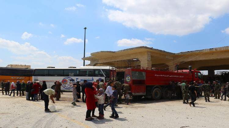 استئناف عمليات الإجلاء من مضايا وكفريا والفوعة في سوريا بعد توقف لـ48 ساعة