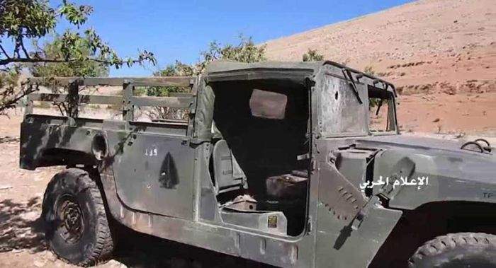 بالصورة ـ المقاومة تعثر على عربة هامفي تابعة لفوج التدخل الأول في الجيش اللبناني