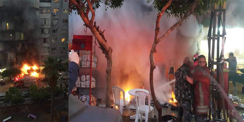 حريق كبير في مبنى سكنيّ في الطريق الجديدة