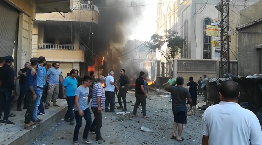 بالصور/ إنفجار قرب كنيسة &quot;العذراء&quot; وسط القامشلي شمالي شرقي سوريا 