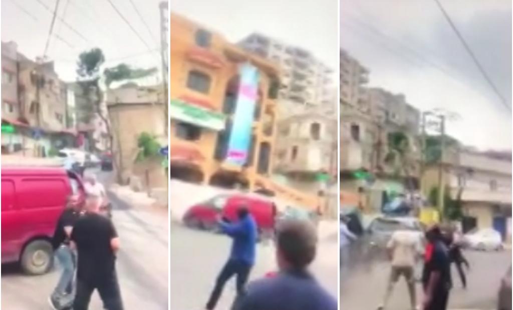 بالفيديو/ لحظة إطلاق النار أثناء مرور موكب الوزير  صالح الغريب في منطقة قبرشمون