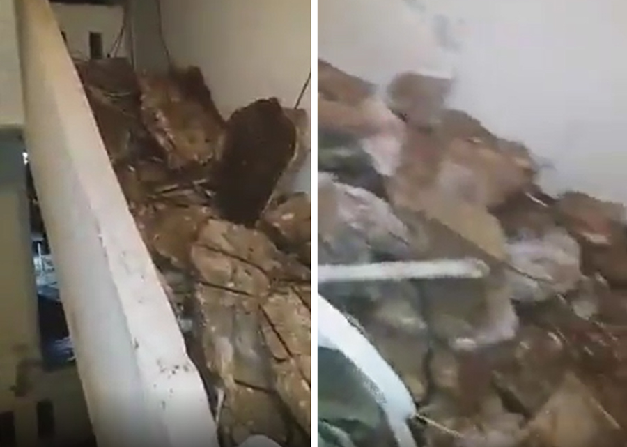 بالفيديو/ انهيار جزء من حائط بناية في القبة - طرابلس والعناية الإلهية حالت دون وقوع إصابات