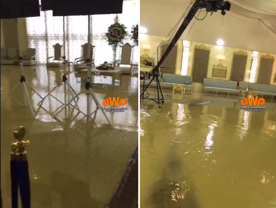 بالفيديو/ فيضانات تجتاح الكويت...وفي يوم زفاف إحدى العرسان تحوّلت صالة الفرح إلى واحة مياه!