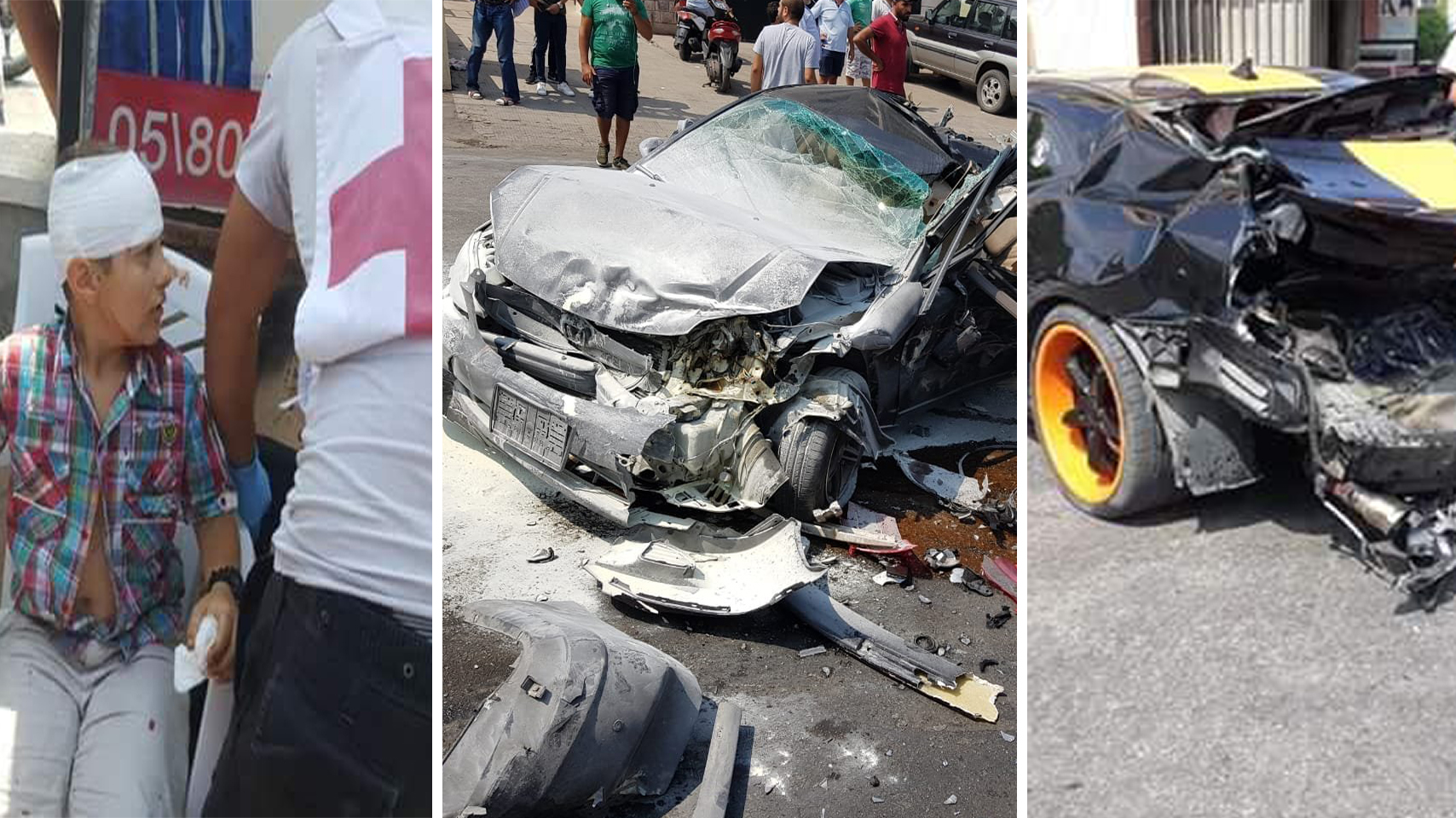 بالصور / شاحنة تمزق مجموعة سيارات في بشامون وسقوط 10 جرحى