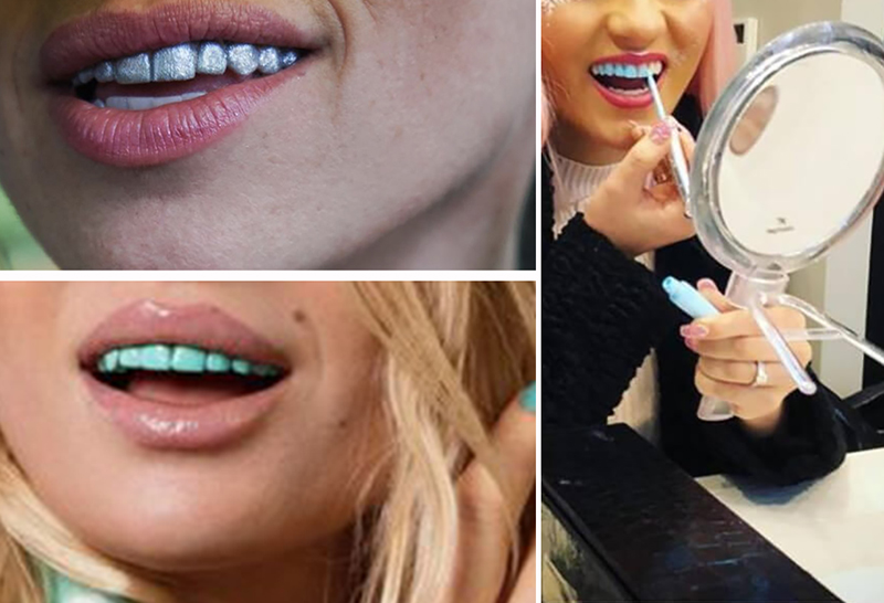 &quot;جنون الموضة&quot;...الإبتكار الأكثر غرابة حتى اليوم...طلاء لتلوين الأسنان! يتيح للمرأة تلوين أسنانها بـ 10 ألوان مختلفة