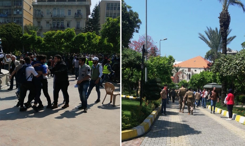 بالصور/ إشكال أمام بلدية طرابلس وإصابة شخصَين على خلفية توزيع المساعدات والجيش يتدخل