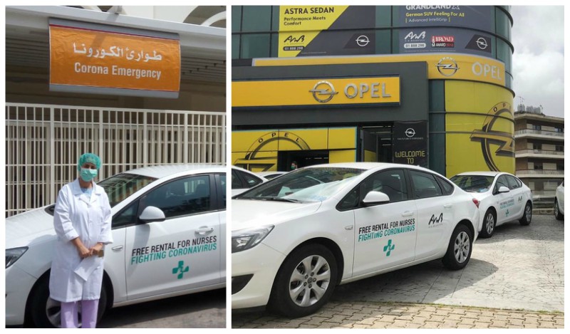في لبنان...شركة ANB تقوم بمبادرة مميزة وهي تأجير سيارات مجاناً للممرضات اللواتي يحاربن كورونا للوصول الى أعمالهن!