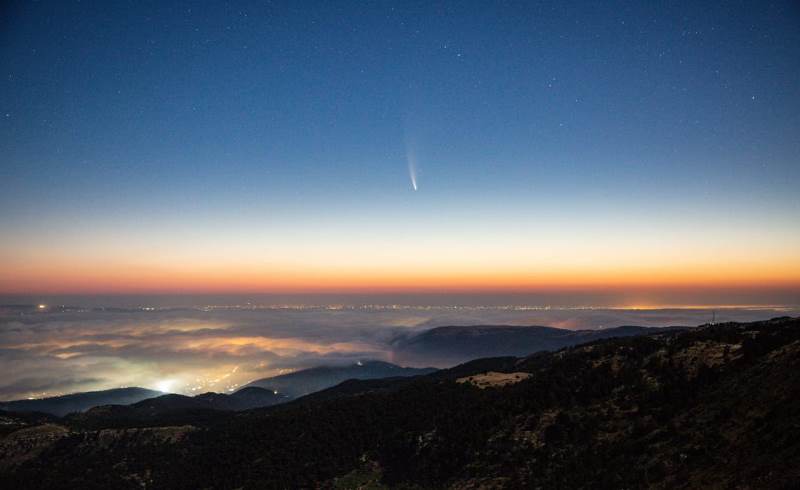 بالصورة/ عكار المنطقة المثالية لتصوير المذنب  &quot;NEOWISE&quot; القادم من سحابة المذنبات البعيدة &quot;سحابة أوورت&quot; الذي لن يعود لزيارتنا الا بعد 6000 عام