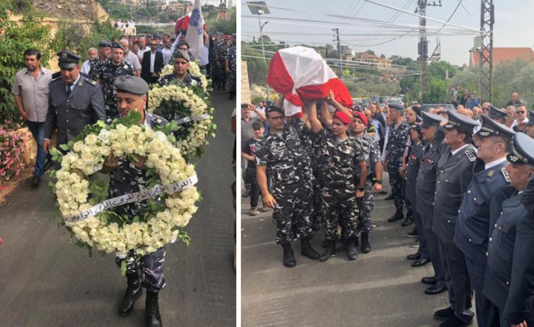 بالصور والفيديو/ العيشية وقوى الأمن شيعا الشهيد الرقيب جوني خليل الذي قضى جراء الإعتداء الإرهابي بمأتم رسمي وشعبي مهيب