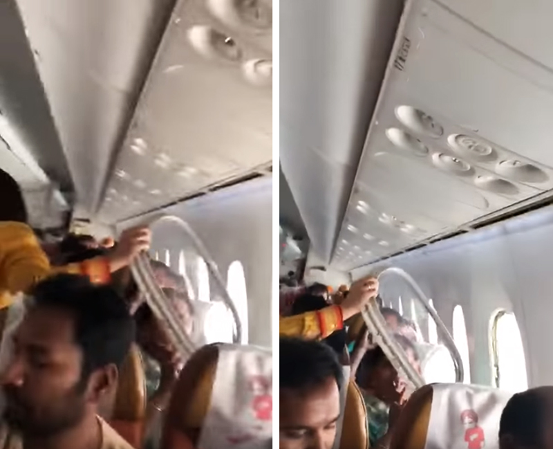 بالفيديو/ لحظات عصيبة مرّ بها ركاب طائرة هندية بعد سقوط إحدى نوافذها