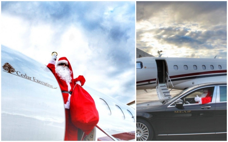 بالصور/ &quot;بابا نويل&quot; يحطّ في مطار بيروت على متن طائرة &quot;الميدل إيست&quot;!