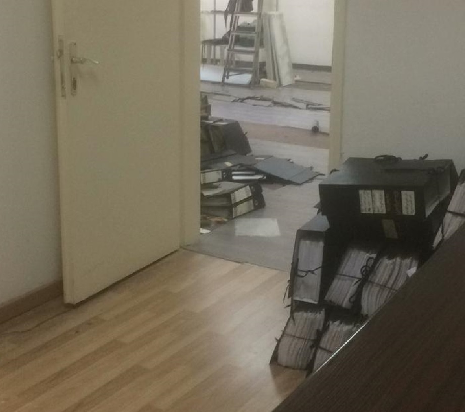 مكتب وزير المهجرين: في اطار سياسة عصر النفقات، تم اخلاء مكاتب كانت مستأجرة للوزارة في مبنى ستاركو
