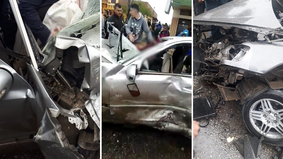 بالصور/ قتيلان في حادث تصادم مروّع بين سيارتين على طريق عام الكويخات التلال حلبا