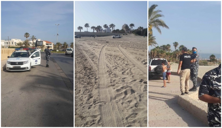 بالصور/ القوى الأمنية تجبر المواطنين على مغادرة الشاطئ في مدينة صور بعد تلقيها شكاوى